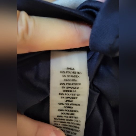 Vince Camuto Navy and Peach Geometric Mini Dress, Size 2 - Picture 4 of 6